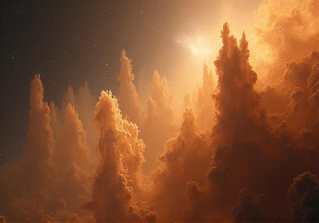 Close up of the Pillars of Creation in mid infrared